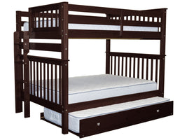 Bunk Beds Full over Full End Ladder Dark Cherry with Trundle for only $829