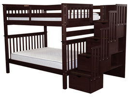 Bunk Bed Full over Full Stairway Dark Cherry for only $898