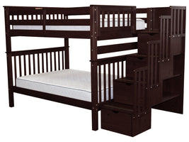 Bunk Bed Full over Full Stairway Dark Cherry for only $998