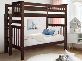 This Tall Twin over Twin Bunk Bed in Dark Cherry will look great in your Home