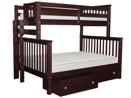 Bunk Bed Twin over Full End Ladder Dark Cherry with Drawers for only $549