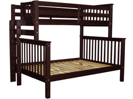 Twin over Full Bunk Bed Dark Cherry with End Ladder