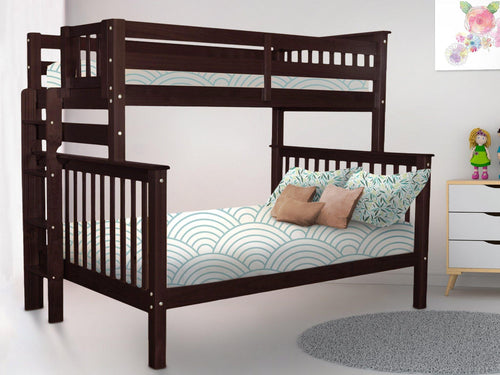 Bunk Beds Twin over Full End Ladder, Dark Cherry