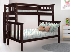 Enhance your kids bedroom with this Twin over Full Bunk Bed with End Ladder in Dark Cherry