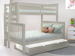 Enhance your kids bedroom with this Twin over Full Bunk Bed with End Ladder and a Twin Trundle in Gray