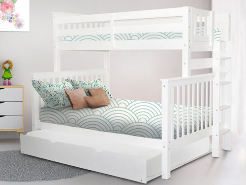 Bunk Beds Twin over Full + Full Trundle, White