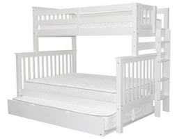Bunk Bed Twin over Full End Ladder White with Full Trundle for only $599