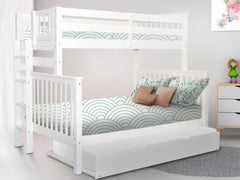Enhance your kids bedroom with this Twin over Full Bunk Bed with End Ladder and a Twin Trundle in White