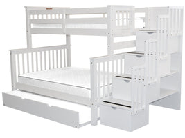 Bunk Beds Twin over Full Stairway White with Full Trundle for only $998