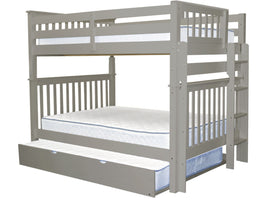 Bunk Bed Full over Full End Ladder Gray + Full Trundle for only $879