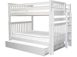 Bunk Beds Full over Full End Ladder White with Full Trundle for only $879