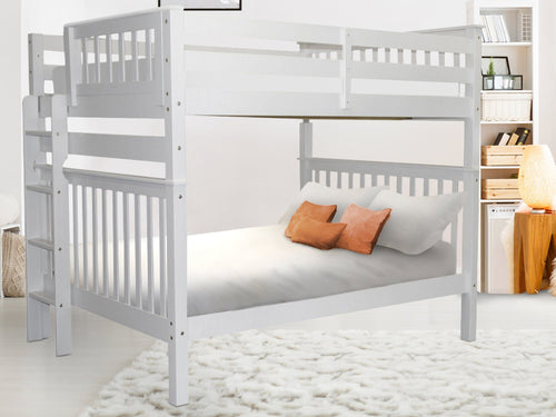 Bunk Beds Full over Full End Ladder, White