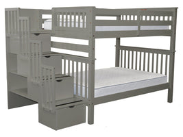 Bunk Bed Full over Full Stairway Gray for only $1098