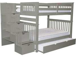 Bunk Bed Full over Full Stairway Gray with Trundle for only $1098