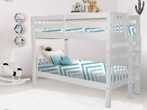 Bunk Beds Twin over Twin End Ladder, White