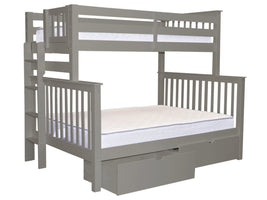 Bunk Bed Twin over Full End Ladder Gray + Drawers for only $749
