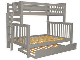 Twin over Full End Ladder Gray + Trundle