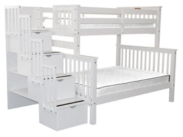 Bunk Beds Twin over Full Stairway White for only $898