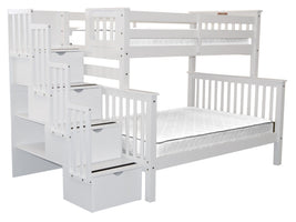 Bunk Beds Twin over Full Stairway White for only $998