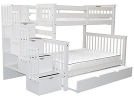Bunk Beds Twin over Full Stairway White with Trundle for only $998