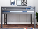 JACKPOT! Twin Low Loft Contemporary Bed with Ladder, Gray for only $275