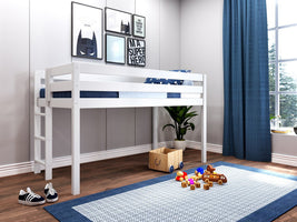 Low loft bed when you need that little extra space in the bedroom