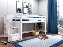 Low loft bed when you need that little extra space in the bedroom