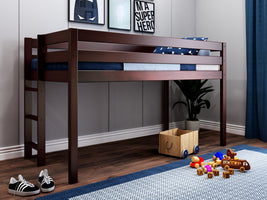 This Contemporary Low Loft Bed in Cherry will look great in your Home