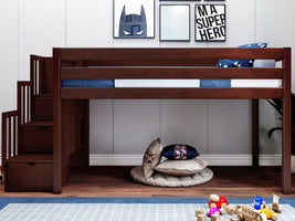 Low Loft Bed for added space in your kids bedroom - Stairs for easy access for only $399