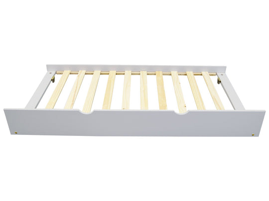 Bedz King white twin trundle for compatible bunk beds and twin beds