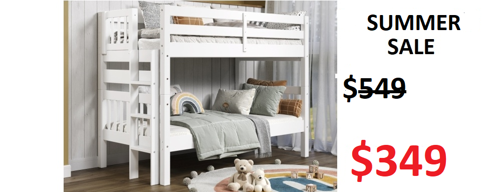 Twin over Twin Bunk Bed on Sale for $349 - Saves you $200