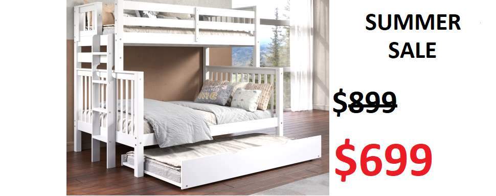 Twin over Full Bunk Bed with Trundle on Sale for $69 - Saves you $200