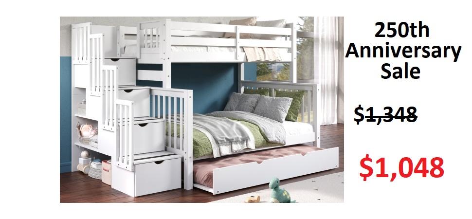 Twin over Full Bunk Bed with Trundle on Sale for $69 - Saves you $200